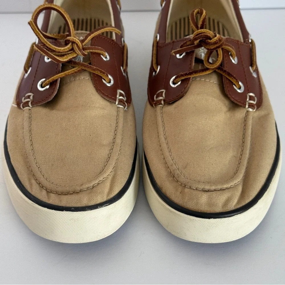 Polo Ralph Lauren Rylander Boat Leather Canvas Shoes | Size 9D